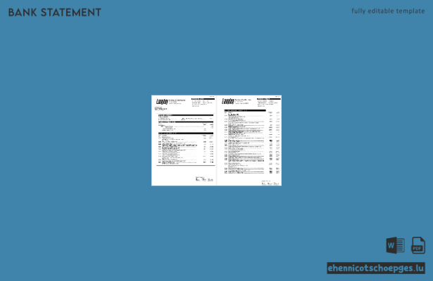 Kontoauszug der Langley Federal Credit Union (USA), Word-Dokument, 6 Seiten, Beispielvorschau